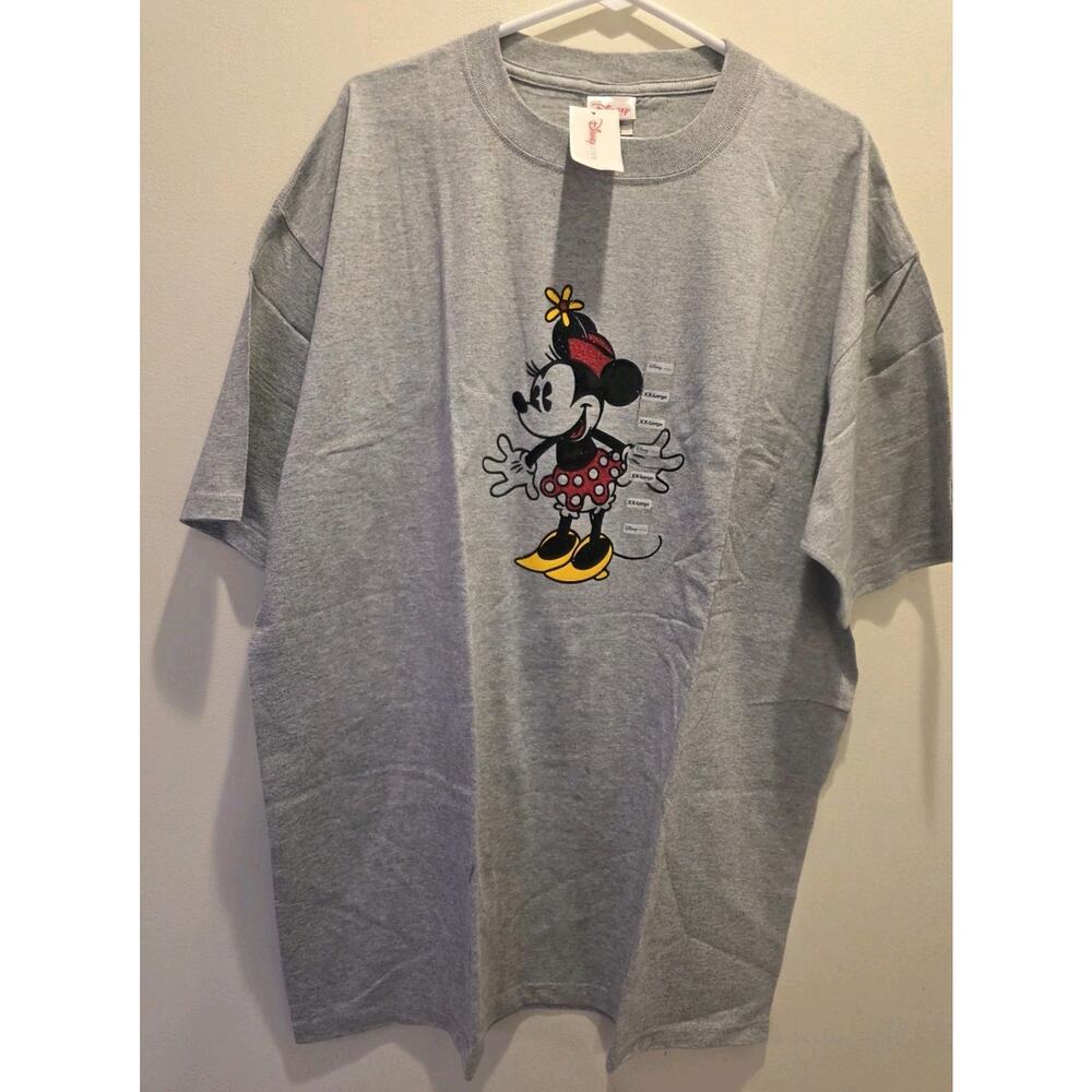 Disney Store Minnie Mouse Glitter Print GRAY t-shirt size XXL